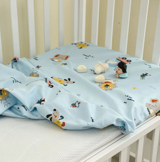 Babylagensæt til tremmeseng med elefantmotiv 2