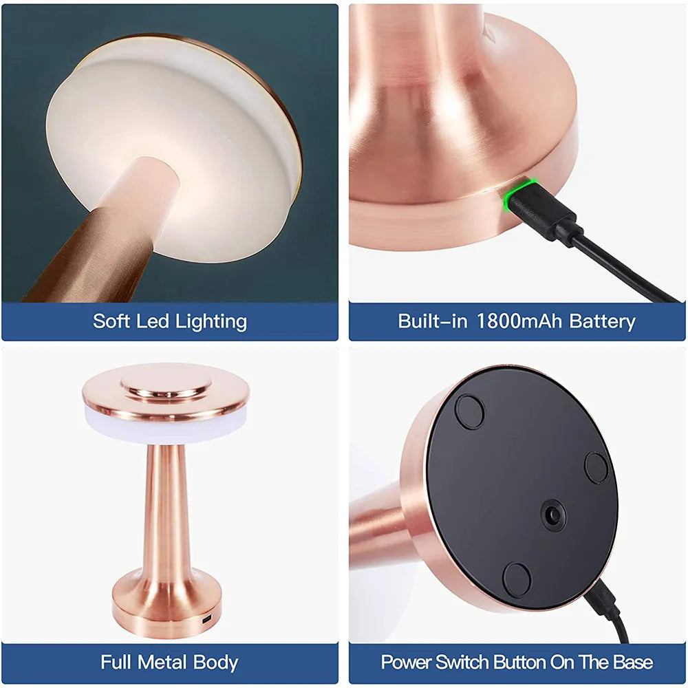 Bærbar Bordlampe Trådløs med Retro Design 1
