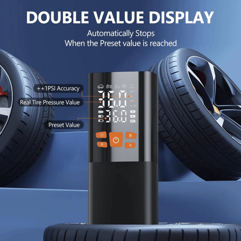 Bærbar Luftkompressor 180 PSI Med Digitalt Display - Mini Kompressor Til Hurtig Oppustning 2