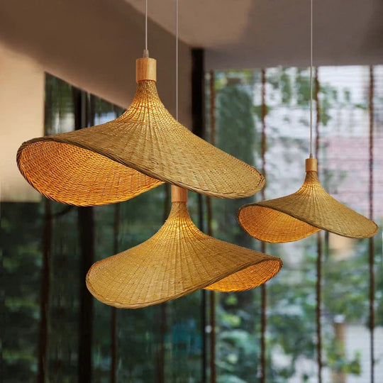 Bamboo Pendel Lampe Rustik Boho Design 1