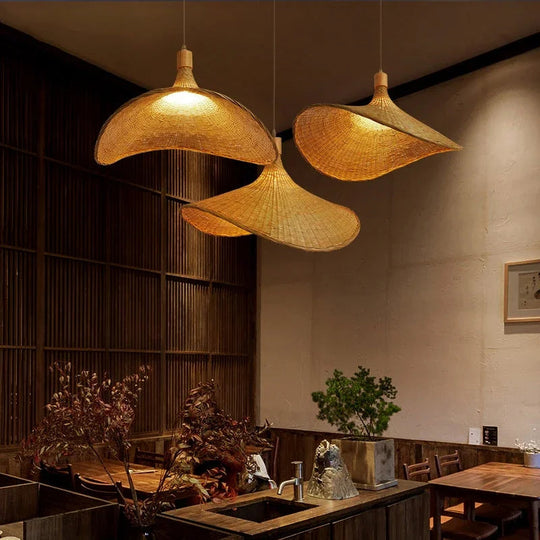 Bamboo Pendel Lampe Rustik Boho Design 4