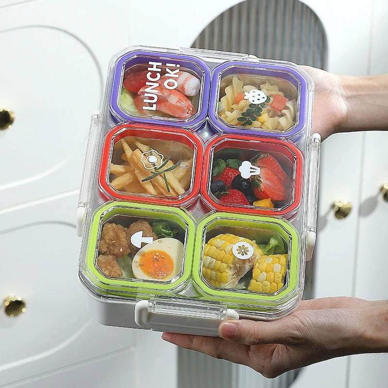 Bento Madopbevaringsboks med Flere Sektioner og Låsemekanisme 3