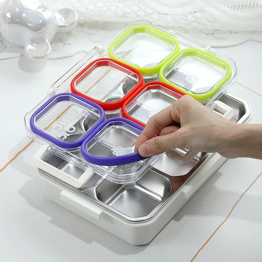 Bento Madopbevaringsboks med Flere Sektioner og Låsemekanisme 4