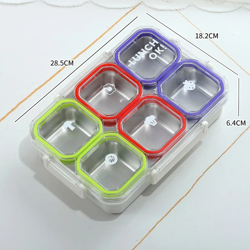 Bento Madopbevaringsboks med Flere Sektioner og Låsemekanisme 6