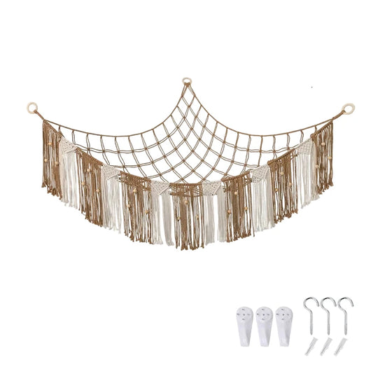 Boheme Hængekøje med Macramé Vægopbevaring 0