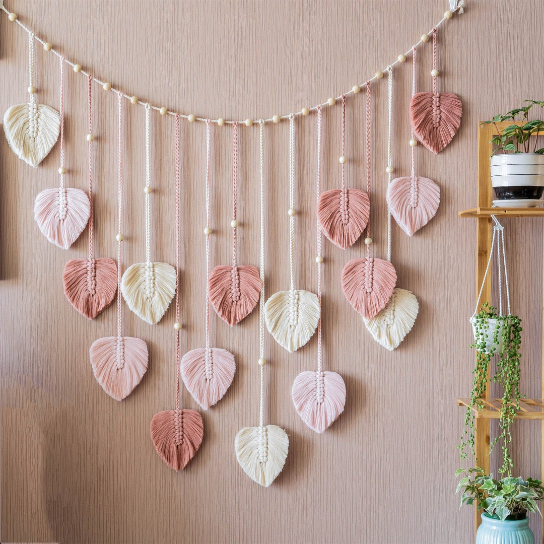 Boho Macrame Leaves Garland til Indretning 2