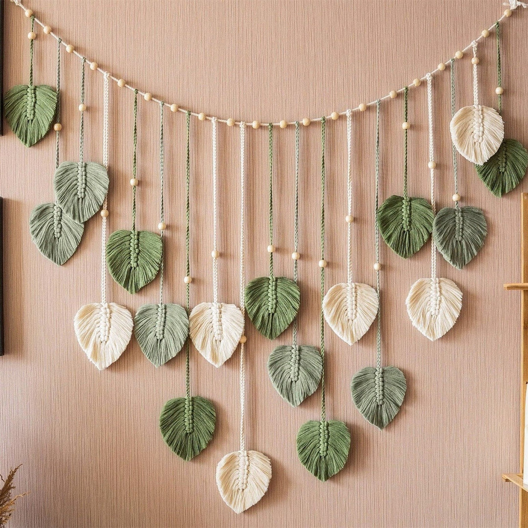 Boho Macrame Leaves Garland til Indretning 6