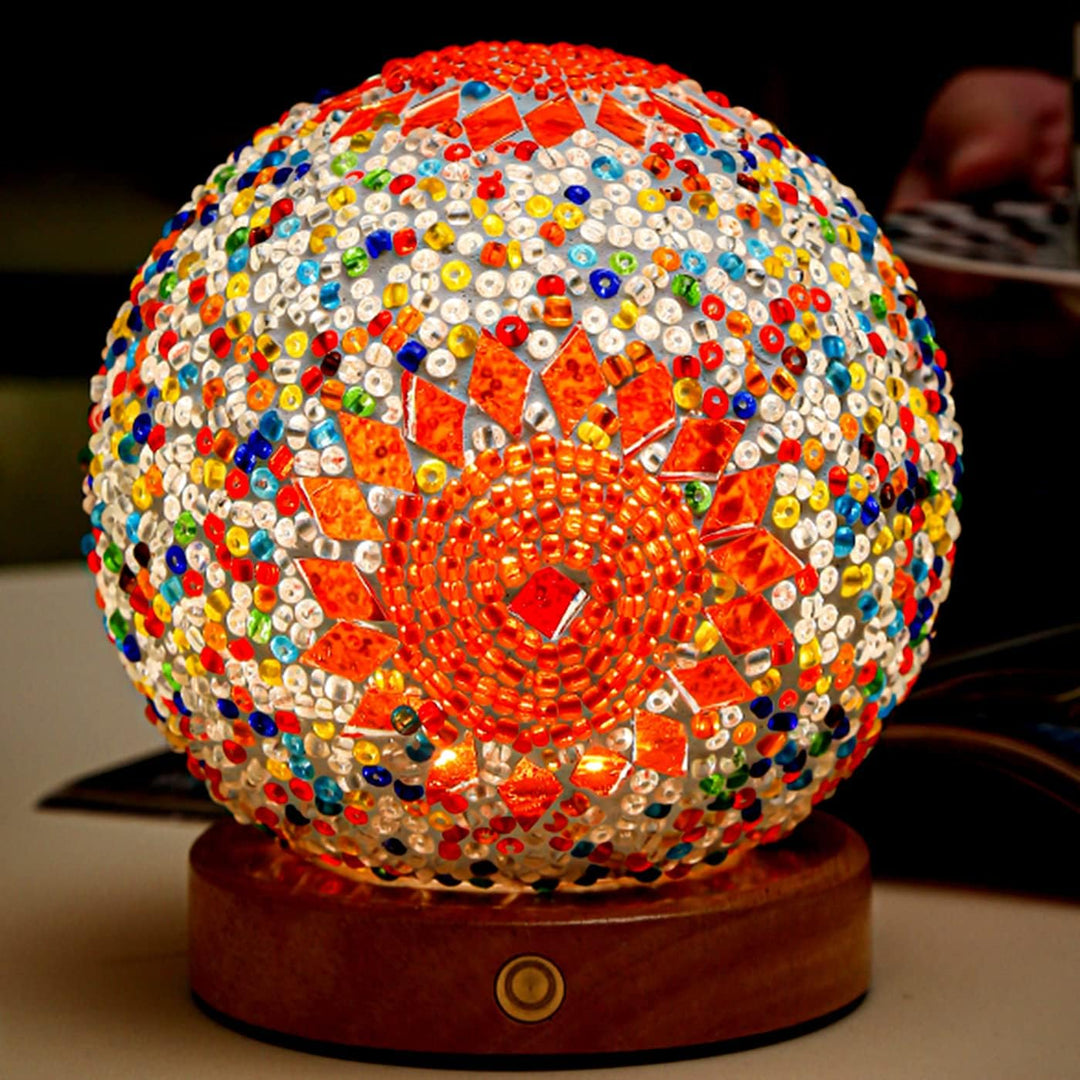 Boho Mosaik Glas Natlampe 10