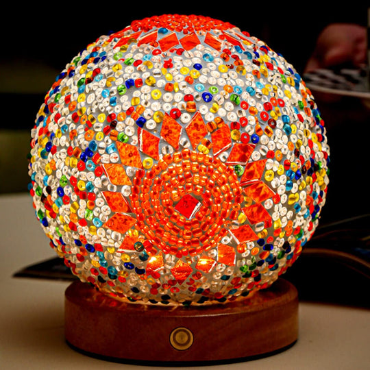 Boho Mosaik Glas Natlampe 10