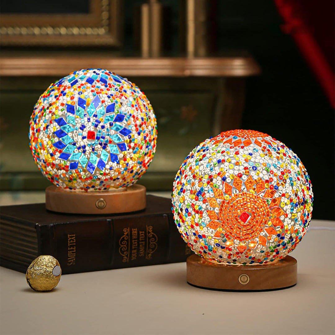 Boho Mosaik Glas Natlampe 4