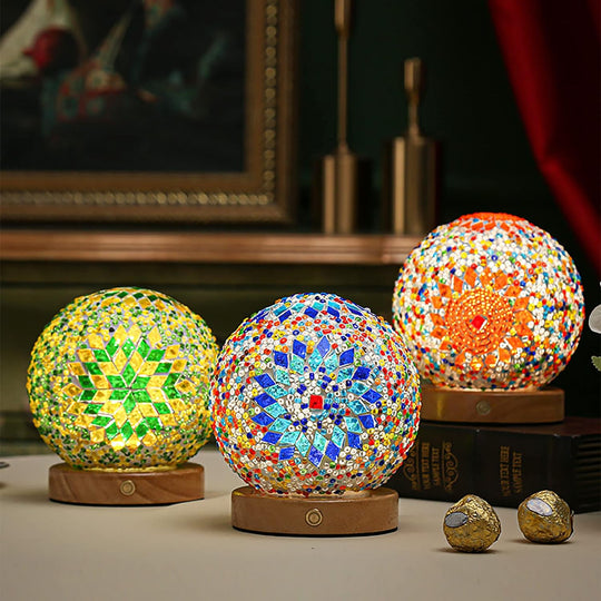 Boho Mosaik Glas Natlampe 5