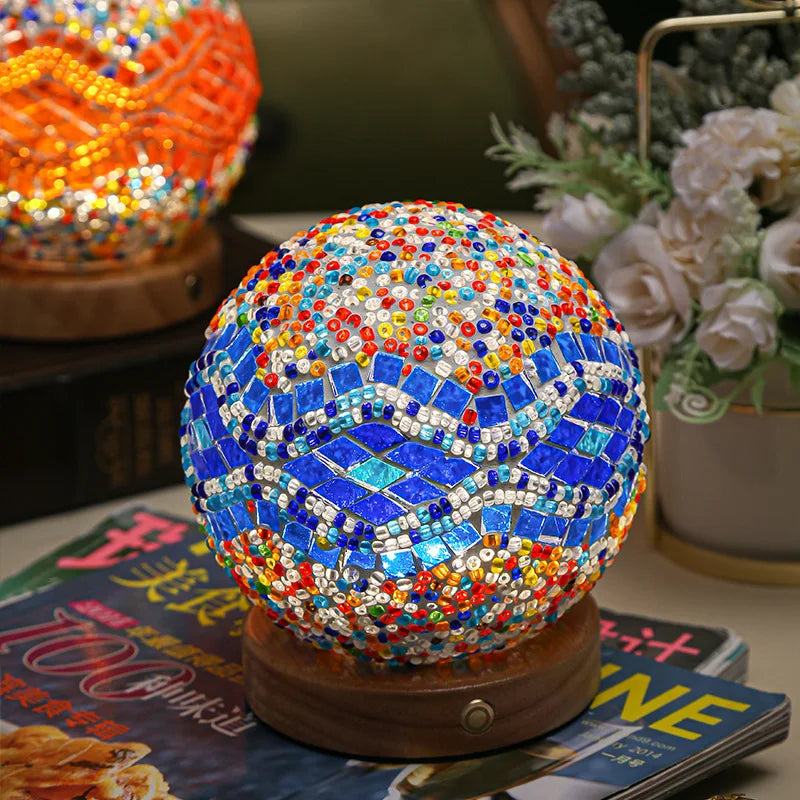 Boho Mosaik Glas Natlampe 7