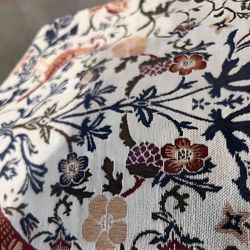 Bordløber Med Blomster- Og Fuglemotiv Til Hjemmet Rustik Stil 6