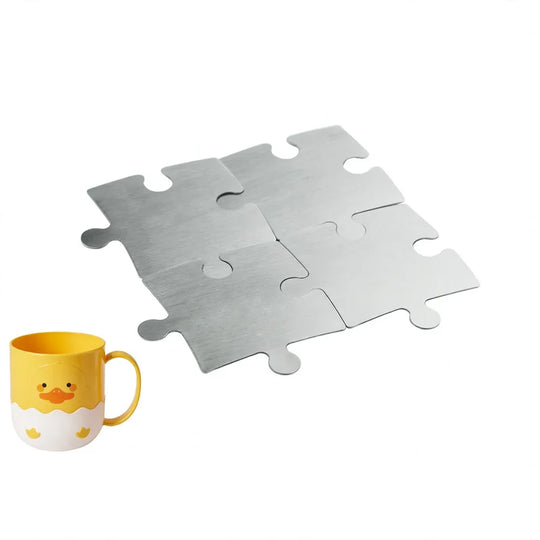 Bordskåner i rustfrit stål med puslespilsdesign 0