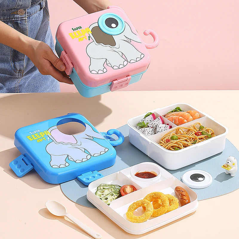 Børns Bento-madkasse med Elefantdesign 0