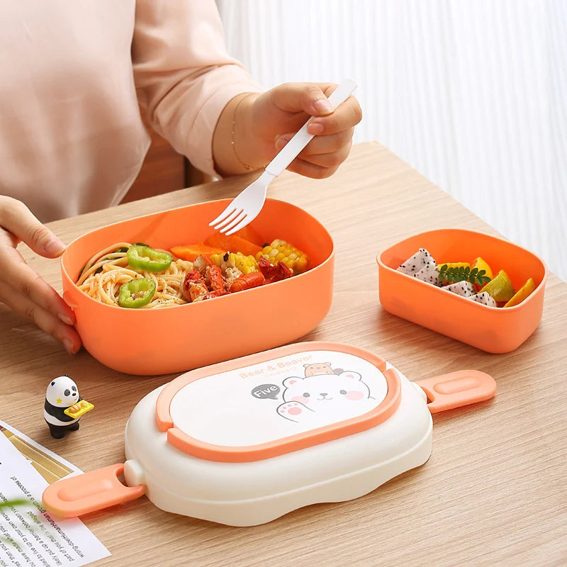 Børns Bento Madkasse med Bjørnemotiv Praktisk og Sjov 3