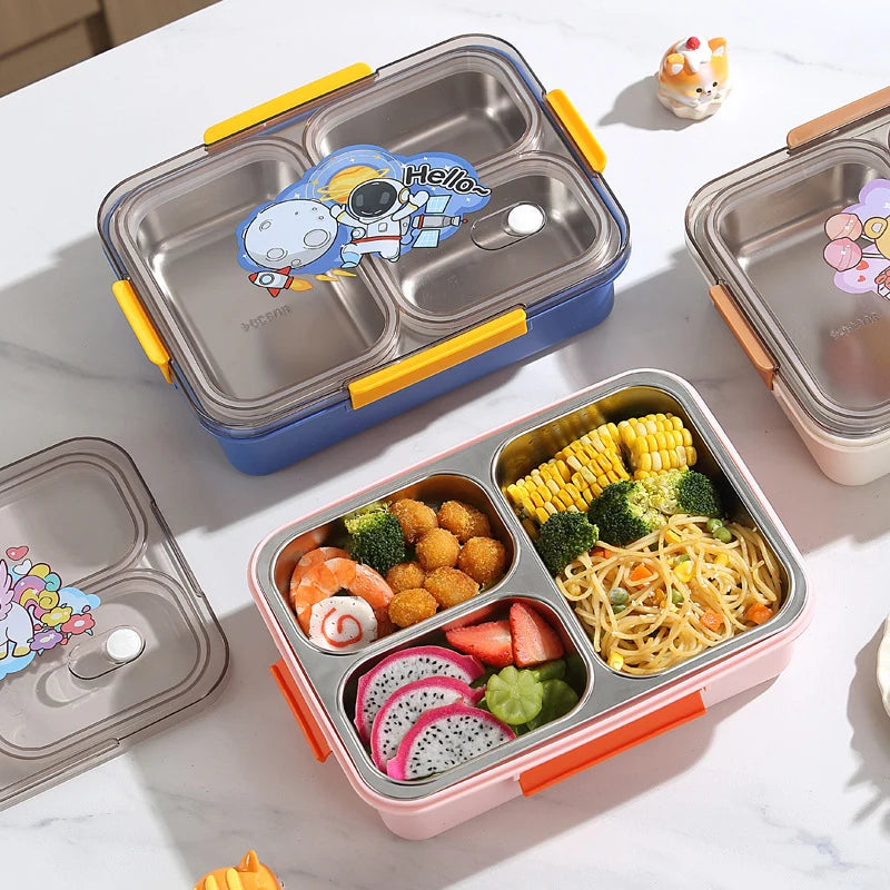 Børns Bento Madkasse med Flere Rum og Bjørnetema 2