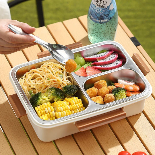 Børns Bento Madkasse med Flere Rum og Bjørnetema 3