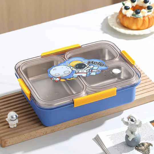 Børns Bento Madkasse med Flere Rum og Bjørnetema 6
