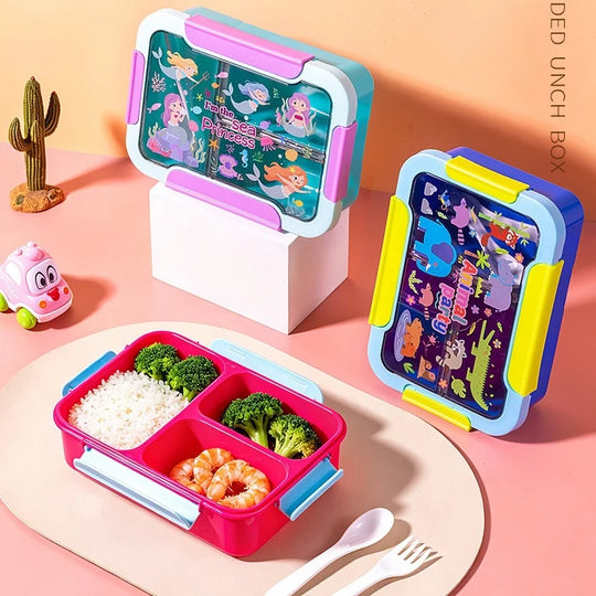 Børns Bento Madkasse med Flere Sektioner og Temadesign 1