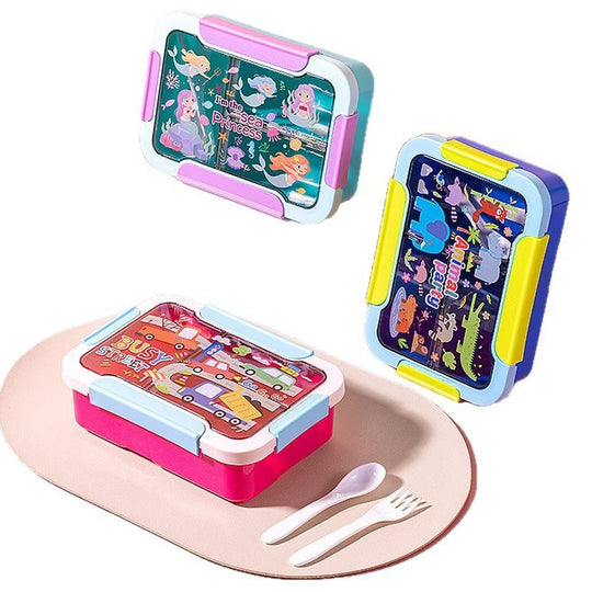 Børns Bento Madkasse med Flere Sektioner og Temadesign 3