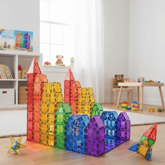 Børns Byggesæt Magnetiske Fliser i Montessori Stil 0