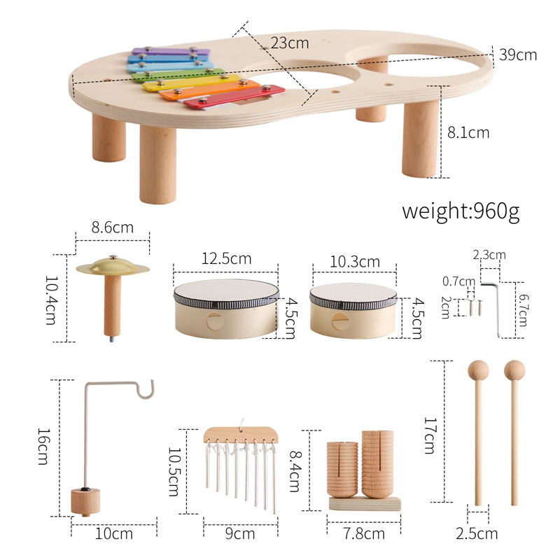 Børns Musikbord med Trommer og Xylofon 4