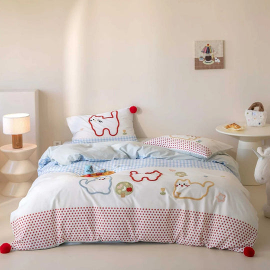 Børns Vendbart Dynebetræk Patchwork Design med Elefanter og Mønstre 4