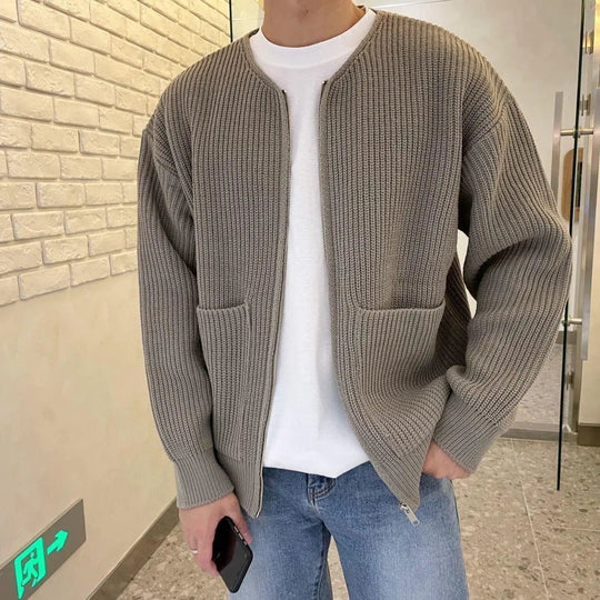 Cardigan Til Herre Strikket Casual Stil 6