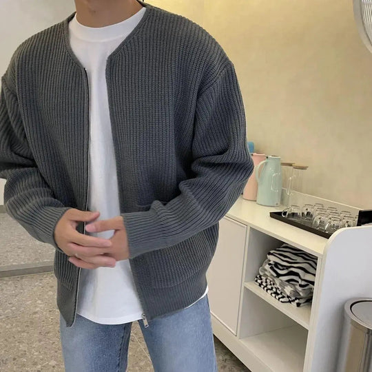 Cardigan Til Herre Strikket Casual Stil 8