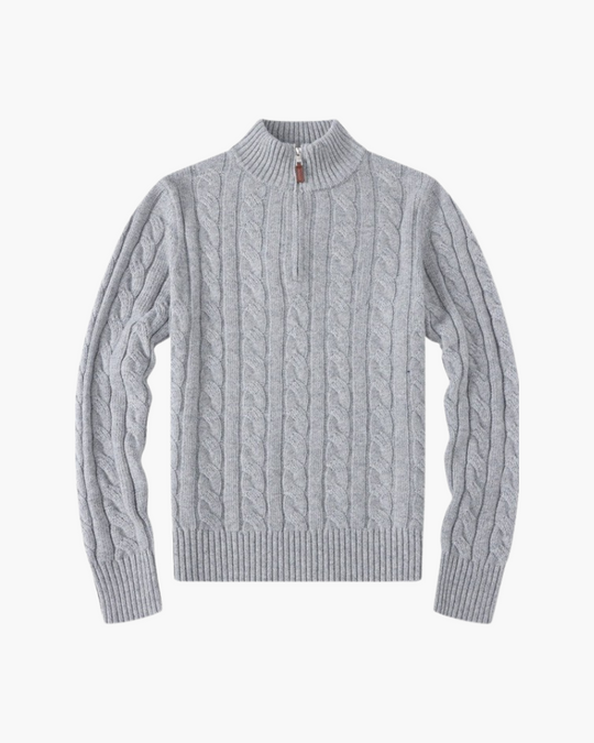 Cardigan Til Herre Zip-Up I Blødt Bomuld Med Høj Krave 1