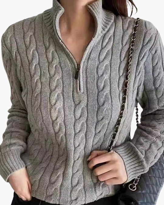Cardigan Til Herre Zip-Up I Blødt Bomuld Med Høj Krave 2