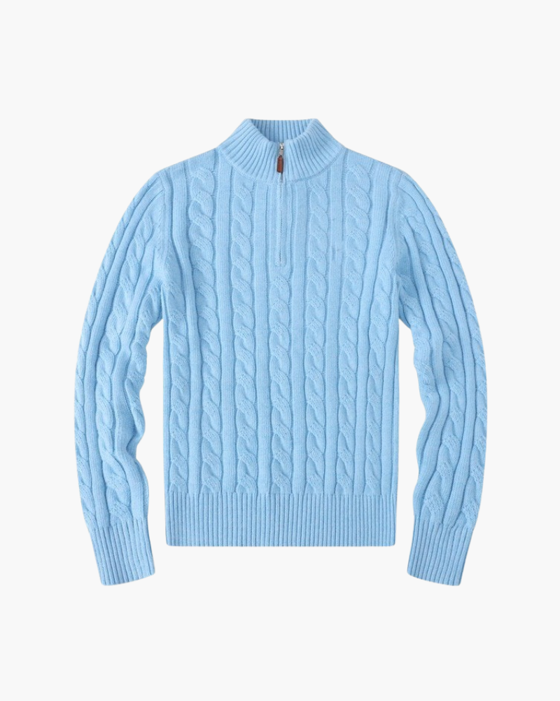 Cardigan Til Herre Zip-Up I Blødt Bomuld Med Høj Krave 4