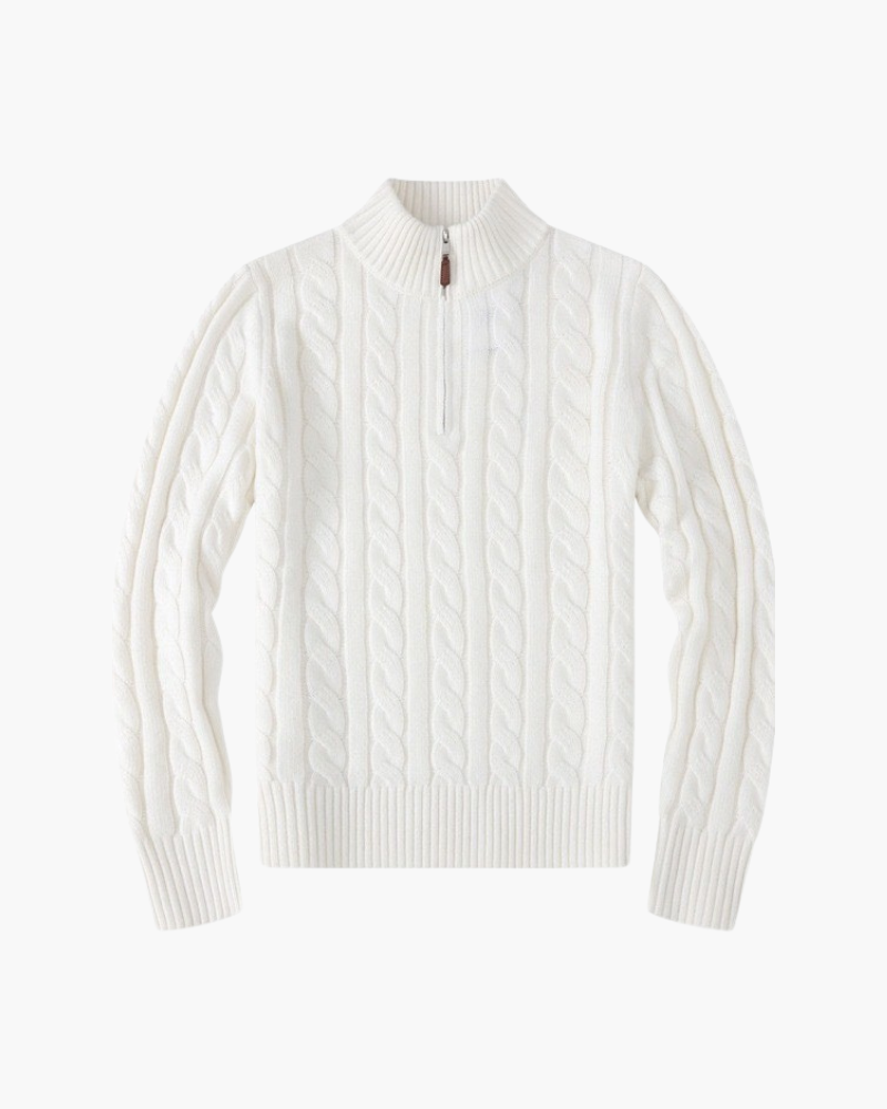 Cardigan Til Herre Zip-Up I Blødt Bomuld Med Høj Krave 5