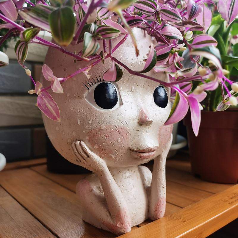 Charmerende Blomsterpotte med Ansigt 3