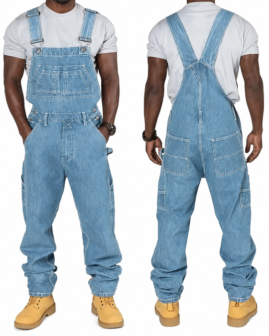 Mænds Overalls med Splejsningsdetaljer og Funktionelle Lommer