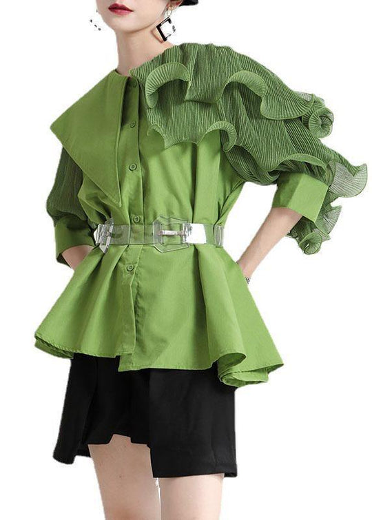 Dame Asymmetrisk Design Bluse med Halve Ærmer 4