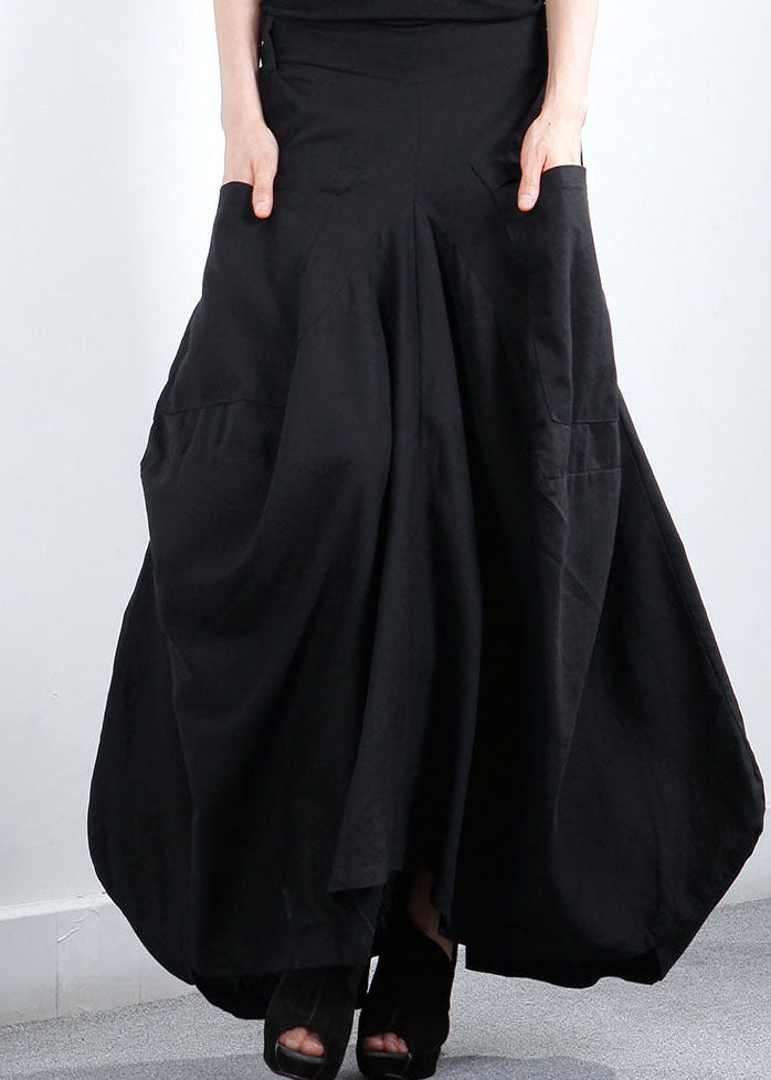 Dame Asymmetrisk Design Nederdel med Lommer 1