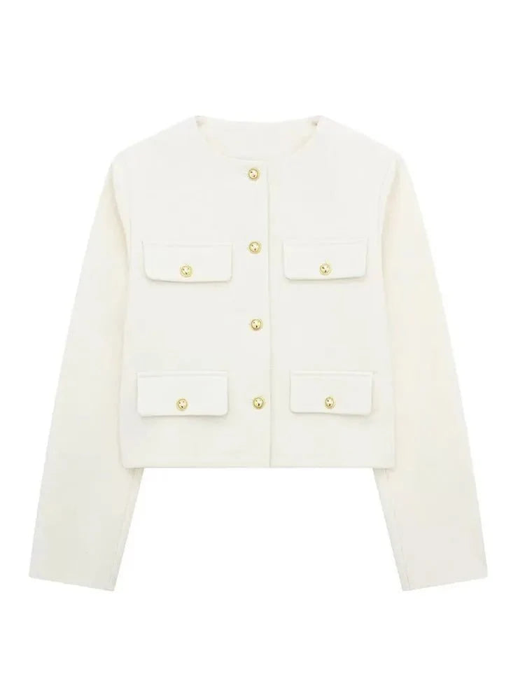 Dame Blazer Skræddersyet Tweed Stil 0