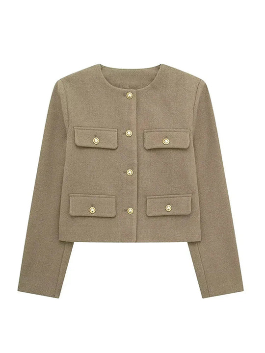 Dame Blazer Skræddersyet Tweed Stil 10