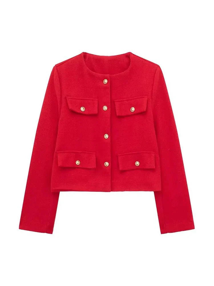 Dame Blazer Skræddersyet Tweed Stil 12