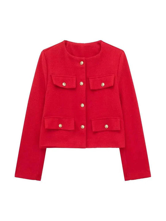 Dame Blazer Skræddersyet Tweed Stil 12