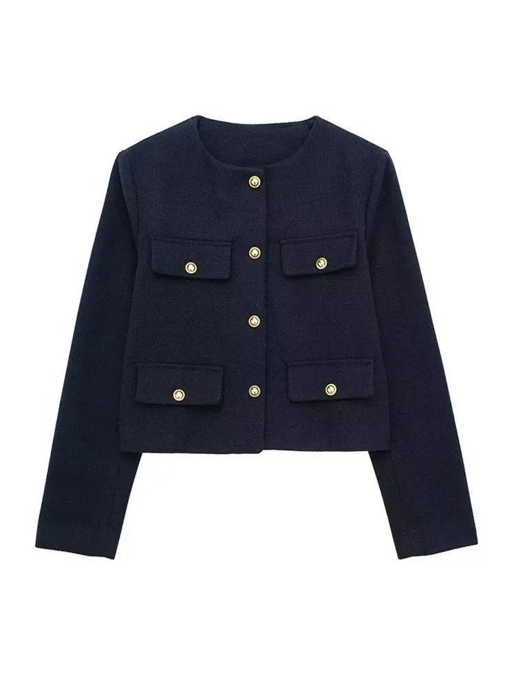 Dame Blazer Skræddersyet Tweed Stil 7