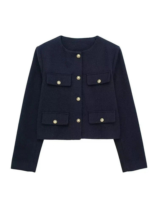 Dame Blazer Skræddersyet Tweed Stil 7