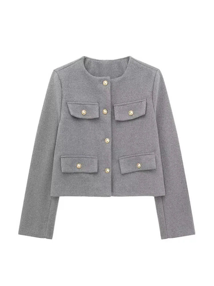Dame Blazer Skræddersyet Tweed Stil 8