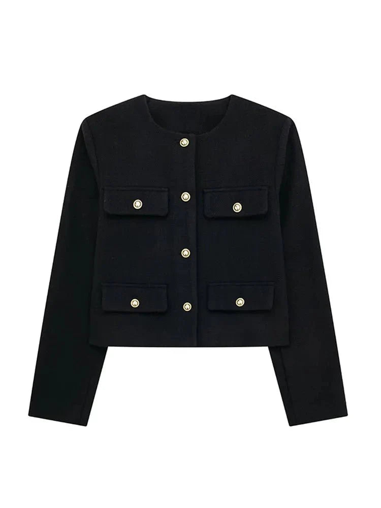 Dame Blazer Skræddersyet Tweed Stil 9