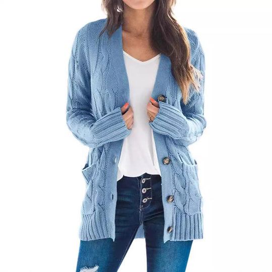 Dame Cardigan Lang med Lange Ærmer 4