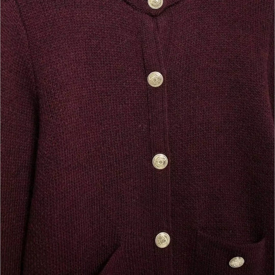 Dame Cardigan Med Guld Knapper Stilfuld Design 2
