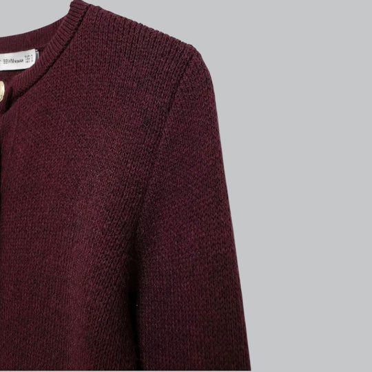 Dame Cardigan Med Guld Knapper Stilfuld Design 4