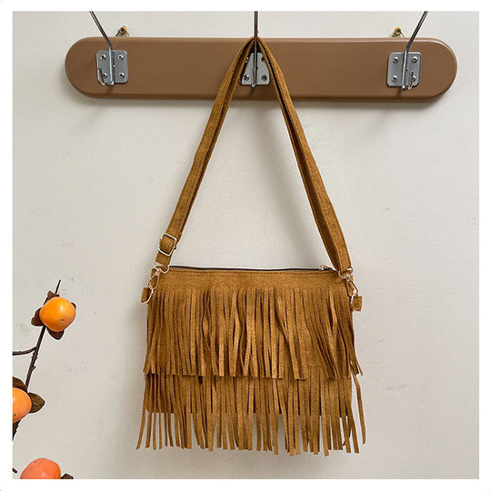 Dame Crossbody Taske med Frynser 0